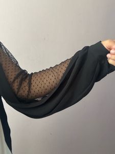 Elegant Black Sheer Sleeve Top