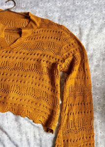 open knit pullover