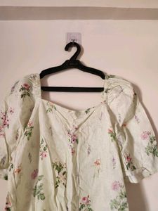 Floral Square Neck Top