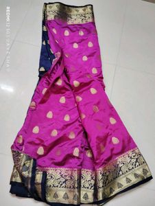 Elegant Blue &amp; Pink Saree