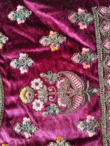 Embroidered Velvet Blouse Piece