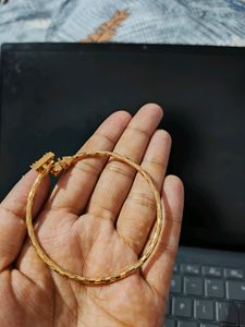 &#34;Gold-Plated Triangle Charm Bracelet with Crystal