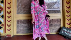 Pink Paisley Maxi Dress