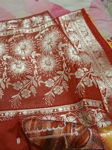 yellow silk saree
