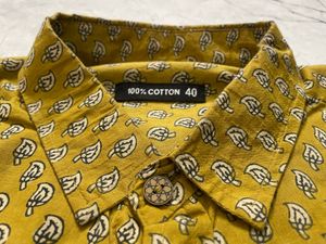 Block Printed Mustard Shirt