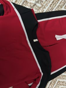 Red Black coord suit