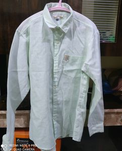 Light  Pista Green Colour Cotton Linen Shirt
