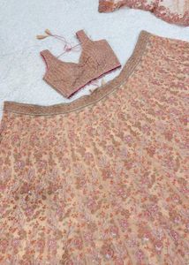 Coral Net Beautiful Lehenga