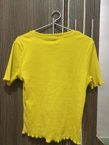 Yellow Graphic Crop Top