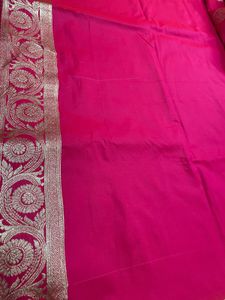 Pink &amp; Gold Banarasi Silk Saree