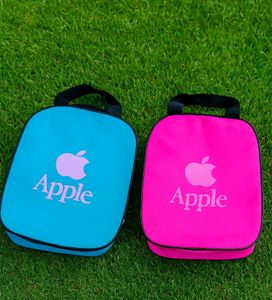 Apple Lunch Bags - Blue & Pink