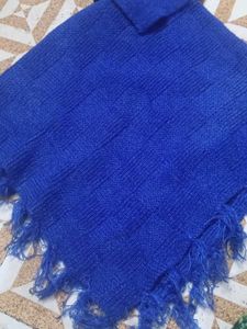 Blue Scarf with Pearls