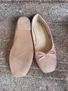 Luna Blu Rose Gold Glitter Ballet Flats