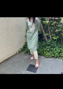 Acai Round Neck Chikankari Kurti