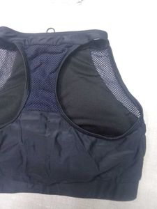 Black Sports Bra Front Zip