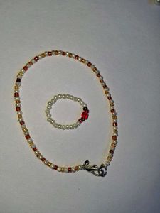 Handmade Beaded Bracelet &amp; Ring Set