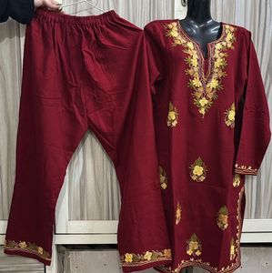 co ord set Kashmiri kurti and pajama woollen