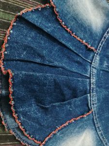 Denim Ruffle Skirt