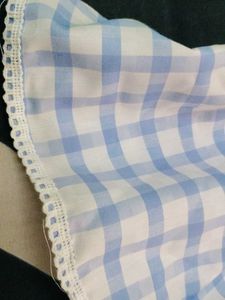 Sky Blue Checked Crop Top