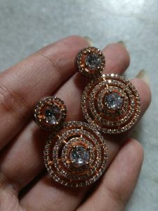 Rose Gold Circle Drop Earrings