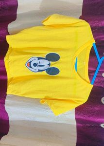 Yellow Mickey Mouse crop top