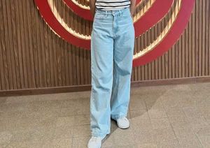LIGHT BLUE WIDE LEG JEANS