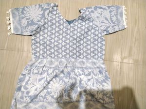 Blue & White Printed Dress