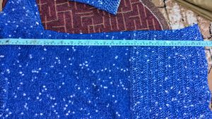 Hand-Knitted Blue Wool Long Sweater – Warm &amp; Cozy