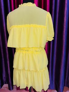 Lime Yellow Frill Dress
