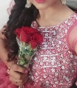 Pink Embellished Party Dress