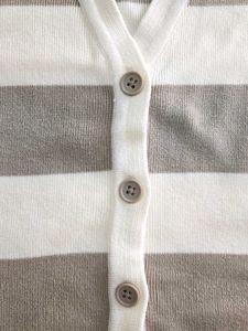 Striped Knit Polo Top