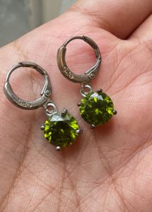 925 Silver Peridot Drop Earrings