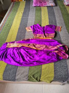 Purple Readymade Saree Blouse And Navari