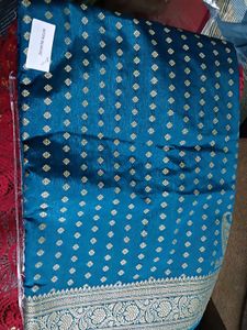 Teal Banarasi Style Saree
