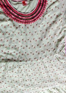 Summer Dress Green + Pink