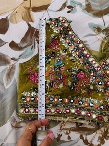 Embroidered Olive Green Blouse