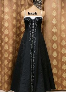 Black Long Flared Gown Dress Party Y2k Vintage