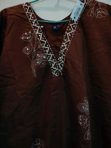 Elegant Brown Kurta Pant Set Size-2XL