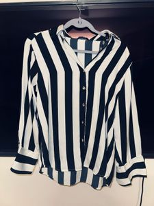 Striped Button-Down Blouse