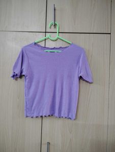 Cute Purple Ruffle Tee