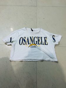 White Crop Tee