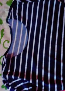 Blue And White A Line Gown