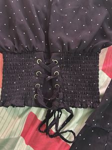 Polka Dot Bell Sleeve Top