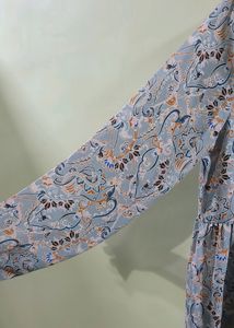 Paisley Print Smocked Neck Mini Dress
