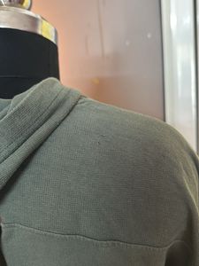AJIO Olive Green Hoodie Top