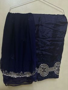 Pakistani Navy Blue Chiffon Set heavy embroid
