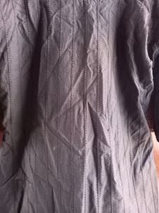 chikankari black kurta
