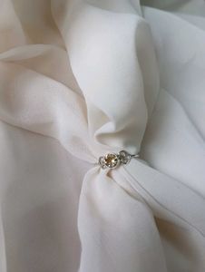 Pure Silver Citrine Ring