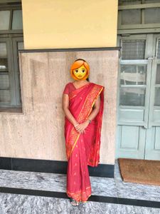 Pure Silk Saree with ashavali border