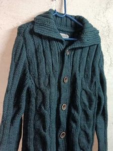 Heavy Winter Cable Knit Cardigan Woolen Sweater